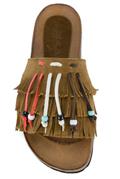 Fusbet Slipper Brown Suede Fringes
