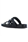 Fusbet Open Sandal Black Leather Studs