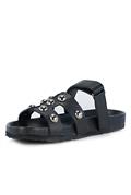 Fusbet Open Sandal Black Leather Studs