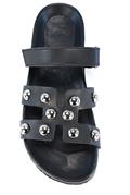 Fusbet Open Sandal Black Leather Studs