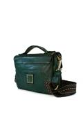 Clutch Bottle Green Leather Kura Rivets