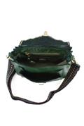 Clutch Bottle Green Leather Kura Rivets