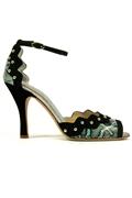 Claire Turquoise Ayers Black Suede Studs