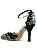 Claire Turquoise Ayers Black Suede Studs