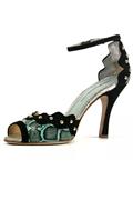 Claire Turquoise Ayers Black Suede Studs