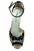 Claire Turquoise Ayers Black Suede Studs