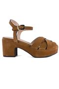 Sandal Wedge Brown Saracen Suede