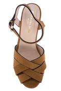 Sandal Wedge Brown Saracen Suede