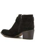 Low Buckle Boot Black Milano Suede