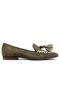 Dorina Light Grey Suede Straw Tassels
