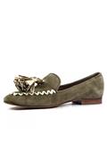 Dorina Light Grey Suede Straw Tassels