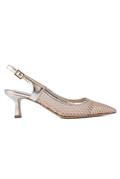 Rosia Platinum Laminated Leather Net
