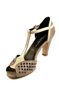 High Heels Shoes Beige Taupe Nappa Leather