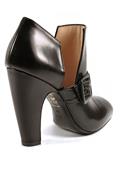 High Heel Shoes Black Leather Details Printed Crocodile