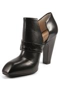 High Heel Shoes Black Leather Details Printed Crocodile