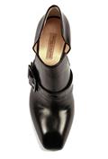 High Heel Shoes Black Leather Details Printed Crocodile