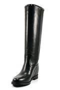 High Boots Internal Wedge Black Leather Studs Profile