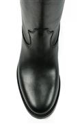 High Boots Internal Wedge Black Leather Studs Profile