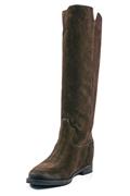 High Boots Internal Wedge Brown Suede