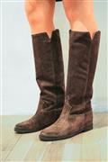 High Boots Internal Wedge Brown Suede