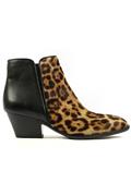 Helene Leopard Horsy Black Leather