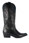 High Texan Black Leather Embroidery