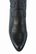High Texan Black Leather Embroidery