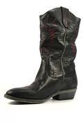 High Olsen Black Washed Leather Embroidery