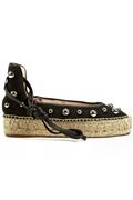 Espadrillas Linen Black Canvas Boule Studs
