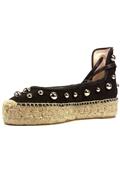 Espadrillas Linen Black Canvas Boule Studs