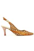 Maude Orange Gold Brocade Fabric