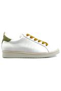 P01 Leather Suede Laces White Green Yellow