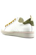 P01 Leather Suede Laces White Green Yellow