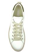 P01 Leather Suede Laces White Green Yellow