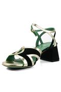 Sandal Black Suede Platinum Laminated Leather