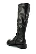 Boot Black Elastic Leather