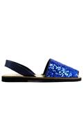 Minorchina Blue Paillettes Laminated Leather