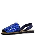 Minorchina Blue Paillettes Laminated Leather