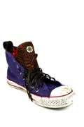 Sneaker Vintage Pitone Marrone Tela Dipinta Viola
