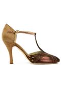 Viola Choccolate Satin Rum Leather Sand Suede
