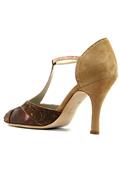 Viola Choccolate Satin Rum Leather Sand Suede