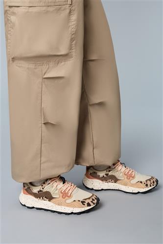 Yamano 3 Milk Nylon Beige Light Brown Animalier Suede