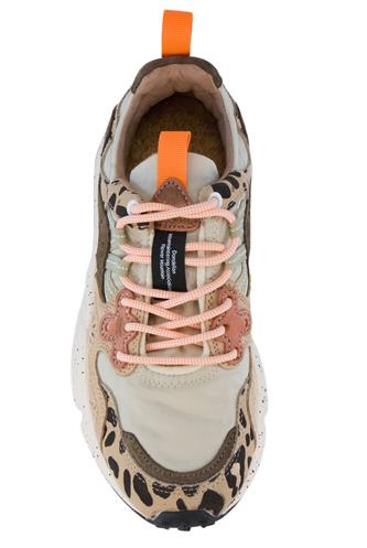 Yamano 3 Milk Nylon Beige Light Brown Animalier Suede