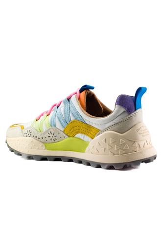 Washi White Nylon Beige Orange Multicolor Suede