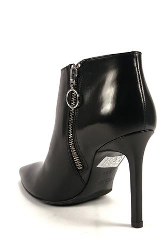 High Heel Ankle Boots Black Leather