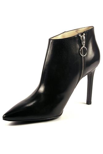 High Heel Ankle Boots Black Leather