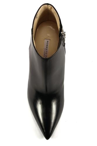 High Heel Ankle Boots Black Leather