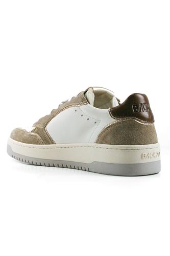 Slam Pelle Bianca Camoscio Taupe