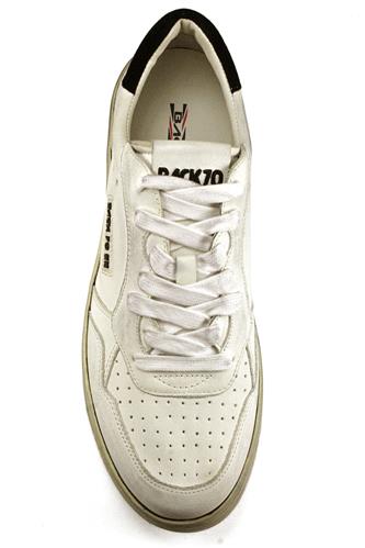 Slam Pelle Vintage Bianco Camoscio Nero