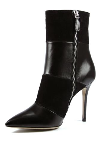 High Heels Ankle Boot Black Suede Leather